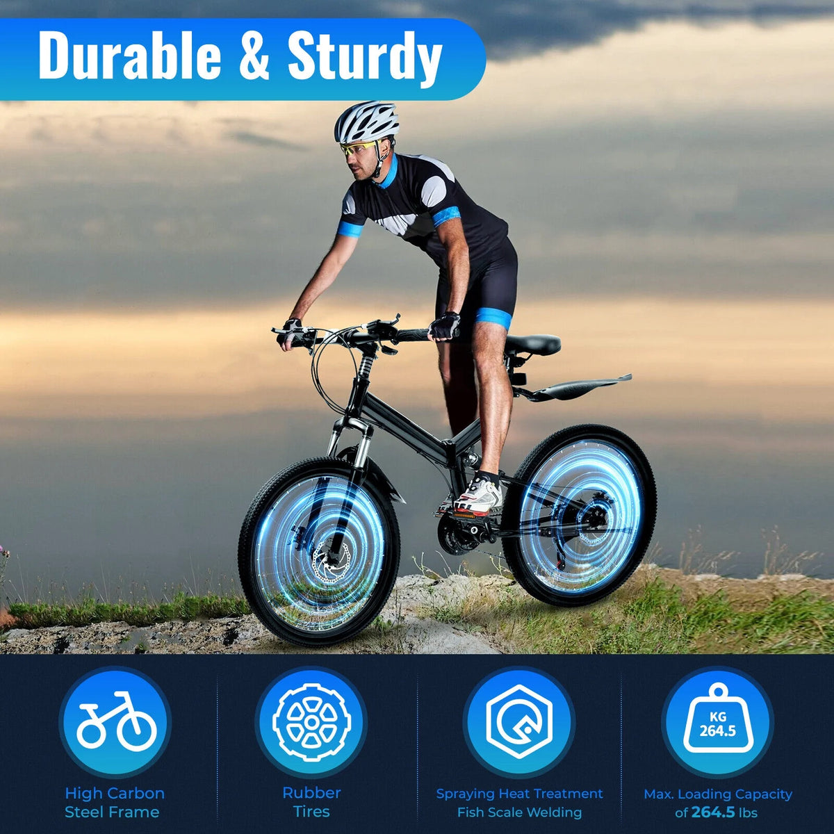 26 inch 21 Speed Full Suspension Folding Mountain Bike G78412