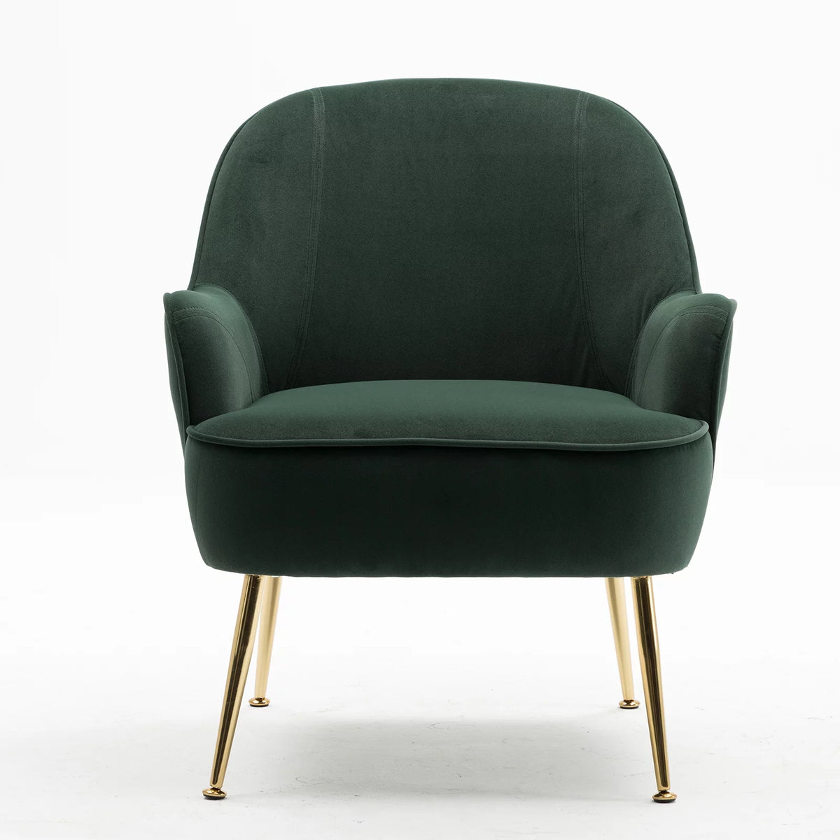 Dark Green Velvet Accent Chair with Gold Legs E898827