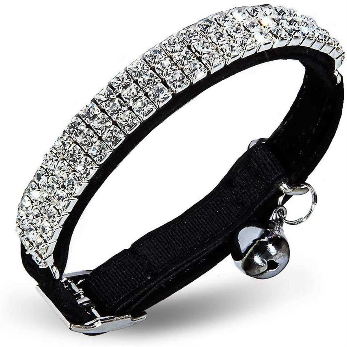 Soft Velvet Adjustable Cat Collar with Bells T485721