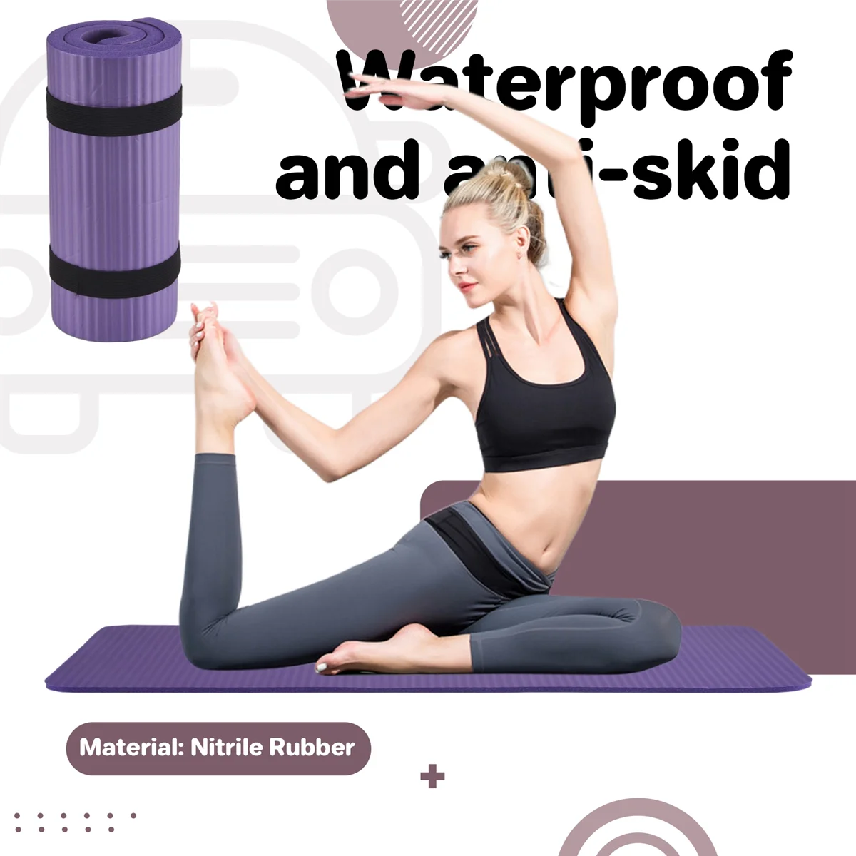 15MM Thick Yoga Mat Knee Elbow Pad Mats for Exercise Pilates O56797