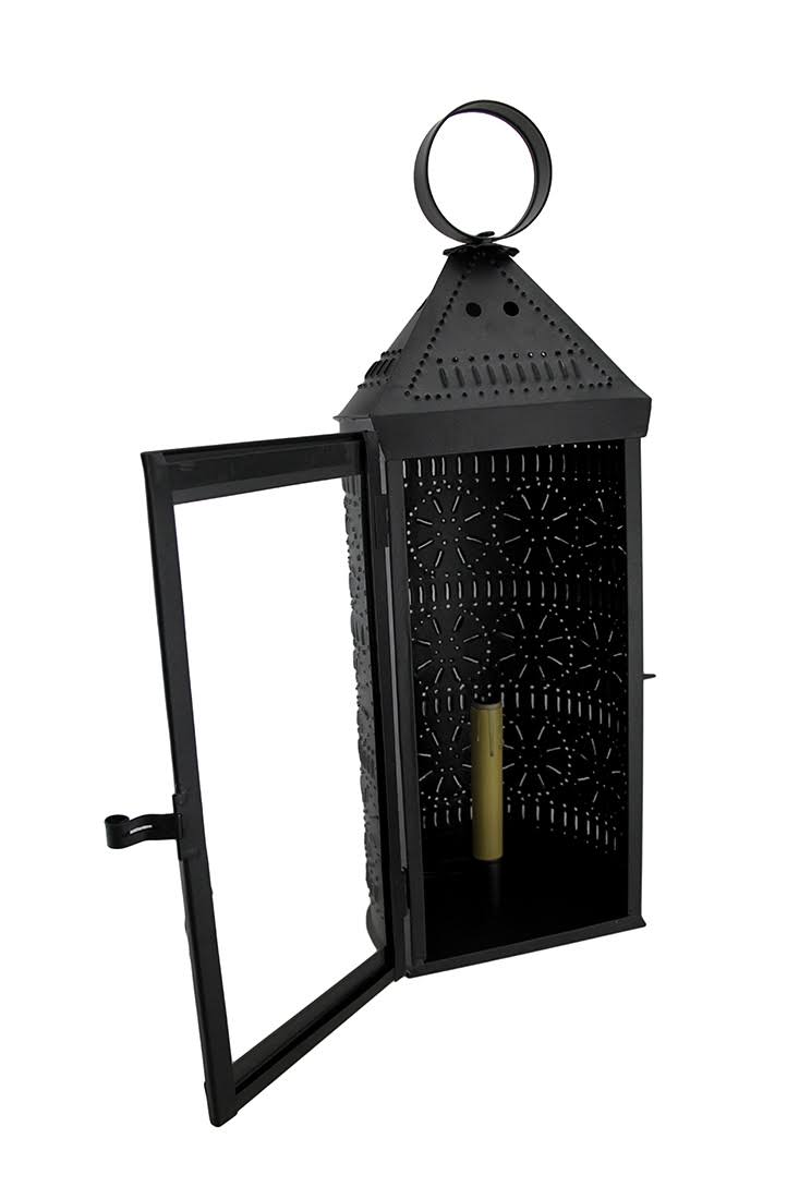 22 inch Glass Front Electric Candle Lantern S41194