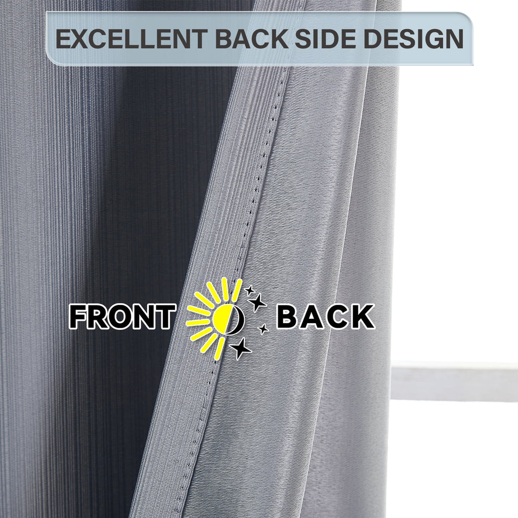 90% Blackout Curtains Set of 2 Panels, Light Gray, 52 x 84 inch C91312