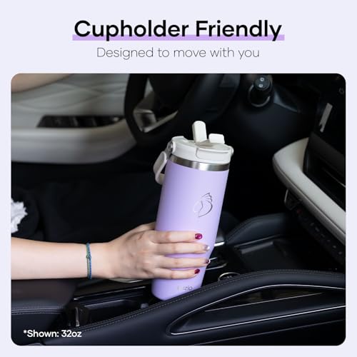 30 oz Insulated Stainless Steel Tumbler with Handle, Lid and Straw G889